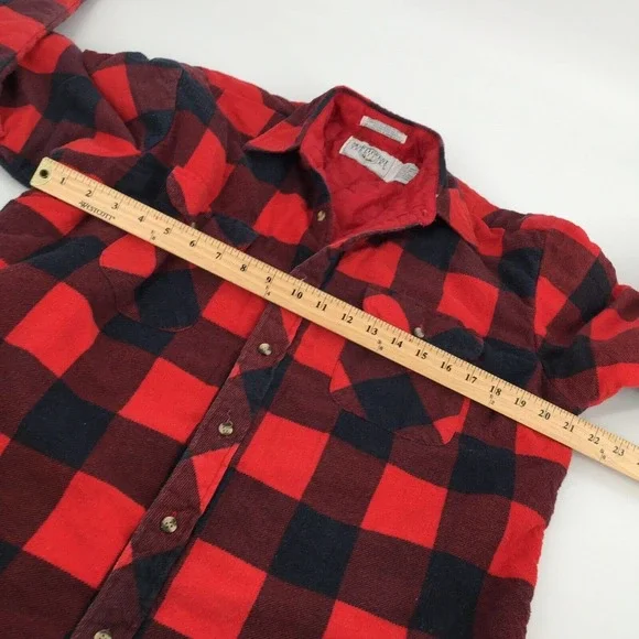 Vintage Northwest Territory Buffalo Plaid Button Front Shacket Jacket Large Red